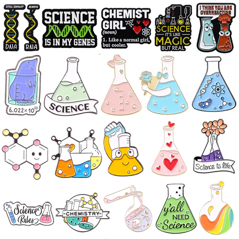 Science Experiment - Wissenschaft Emaille Pin Reagenzglas DNA Molekulare