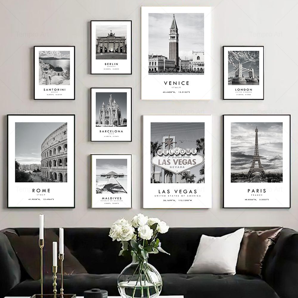 Star Map Poster - Schwarz Weiß Stadt Reise Fotografie Poster
