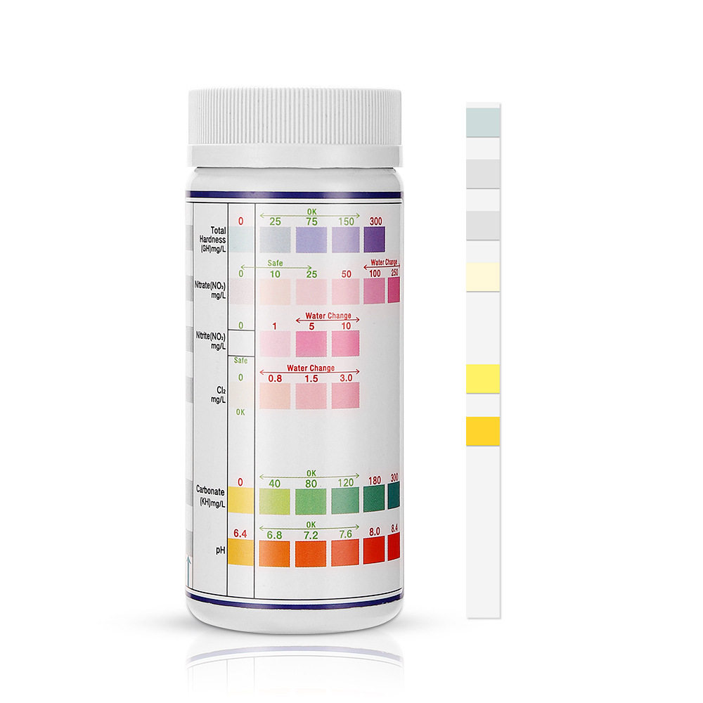 Water Testing Kit - 6-in-1-Wasserqualitätsteststreifen Aquarium Ammoniak Stickstoff Nitrit Test