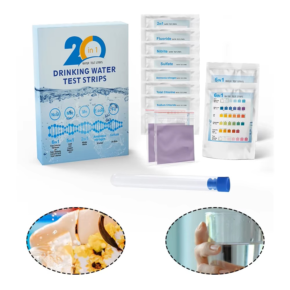 Water Testing Kit - YAGO 20-in-1 Wasserteststreifen Trinkwasser-Testkit für Zuhause