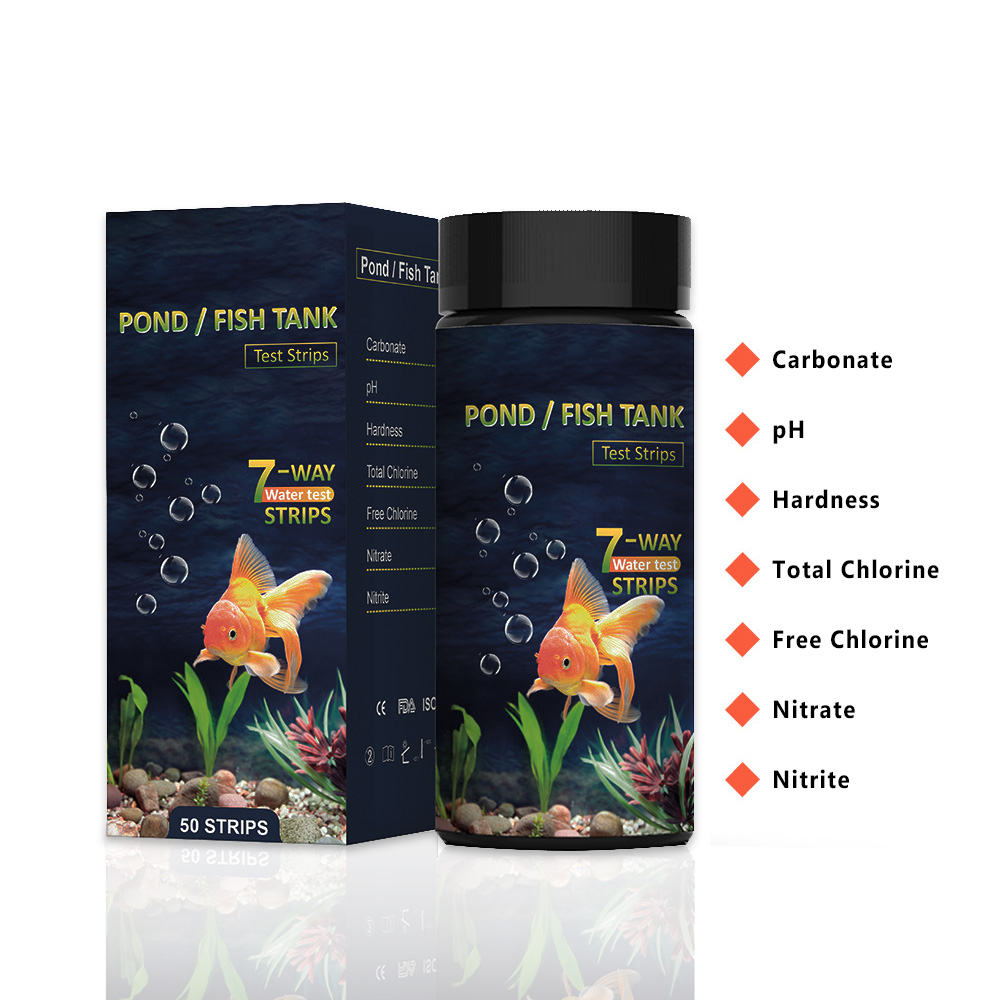 Water Testing Kit - 7-in-1-Aquarium-Teststreifen, 50 Streifen, Test der Wasserqualität