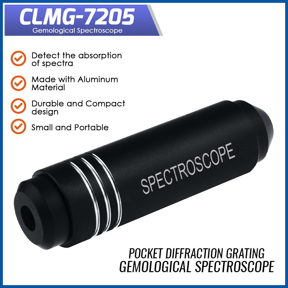 Spectroscope Handheld - Robuste Beugungsspektroskop-Gitter-Edelstein-Werkzeugtasche, mittelgroß, mit Tasche aus