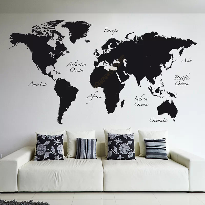 Star Map Poster - Große Weltkarte Vinyl Wandtattoo Home Decor