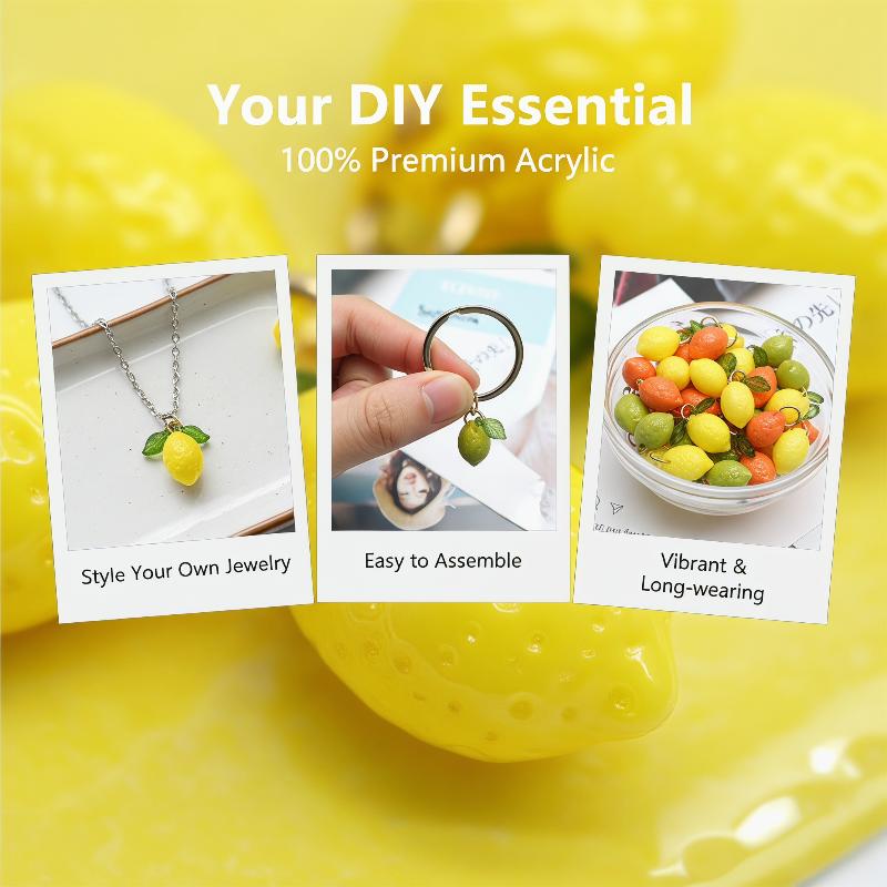 Science Project Diy - Kleine Klare Acryl-Zitronen-Anhänger Frucht-DIY-Charms für Handgemachten