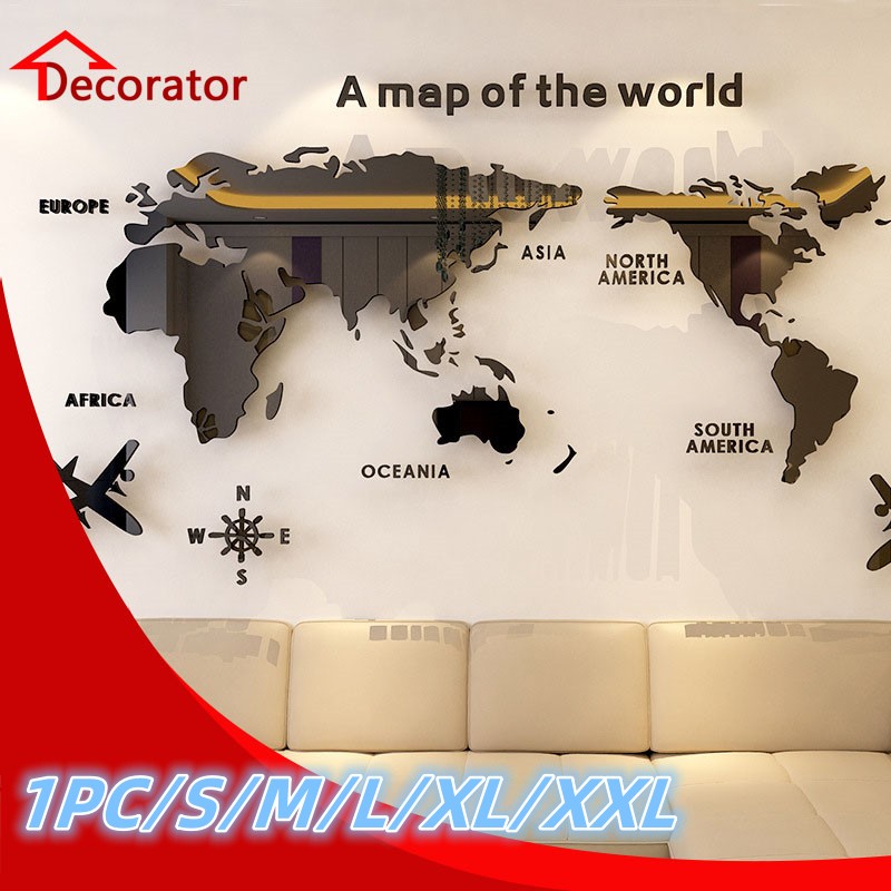 Star Map Poster - Nordische Weltkarte Acryl 3D Wandtattoo Büro