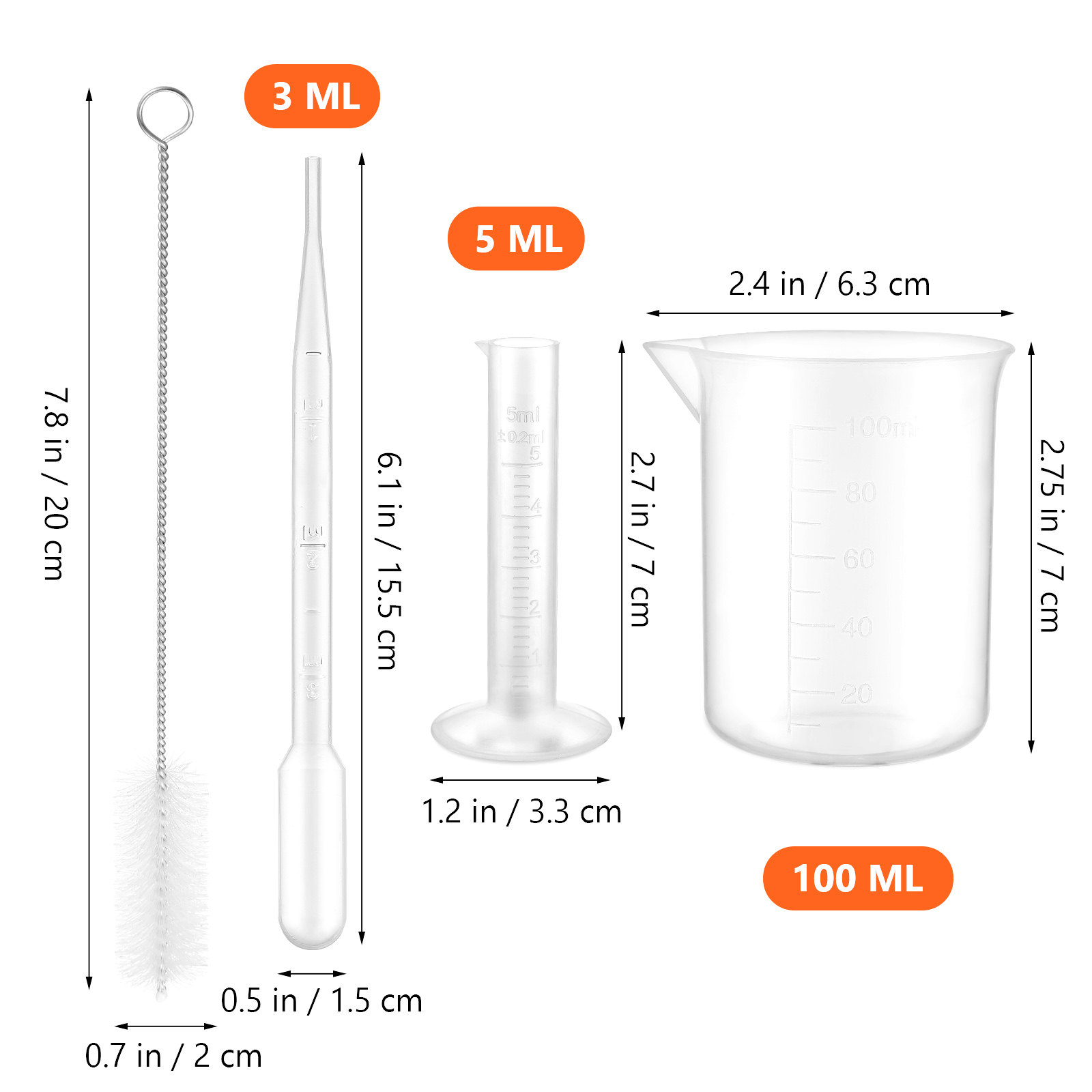 1 Set Kunststoff-Messzylinder, – Science Experiment Bewertung und Preis