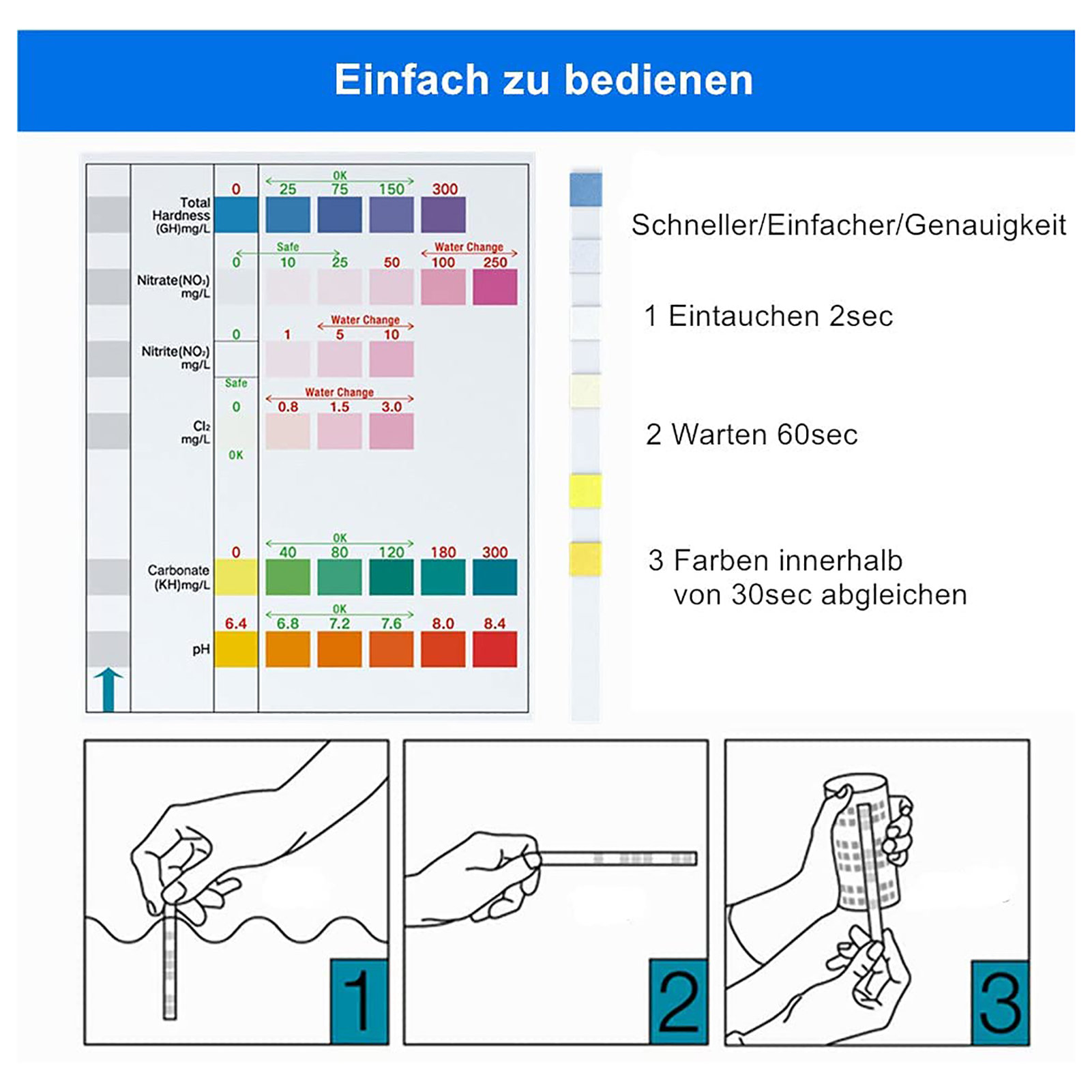 100 stücke 6-in-1 Wasser Quali – Water Testing Kit Bewertung und Preis