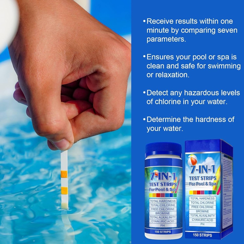 7-in-1 Pool-Teststreifen 150 S – Water Testing Kit Bewertung und Preis