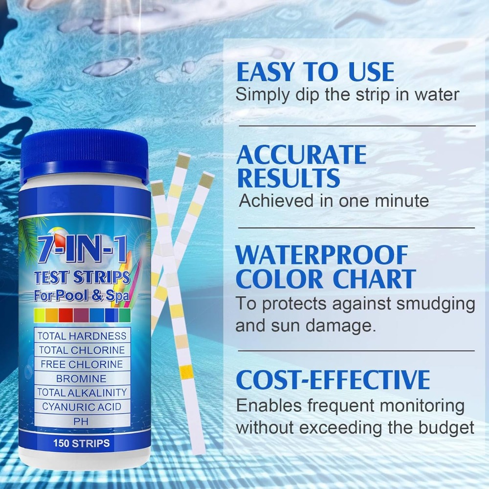 7-in-1 Pool-Teststreifen 150 S – Water Testing Kit Bewertung und Preis