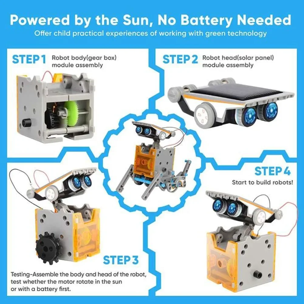 13-in-1 solarbetriebener Robot – Science Project Diy Bewertung und Preis